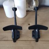Paire de pateres en fer noires