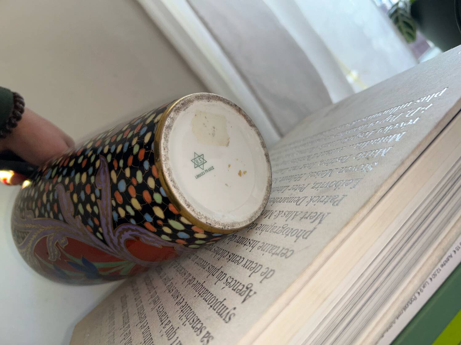 Antique Limoges porcelain vase – polychrome decoration and gilding – early