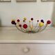 1950s fruit bowl, atomic sputnik, multicolored wooden balls and metal