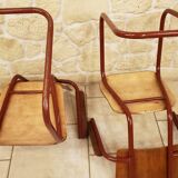 Pair of S-shaped tube school chairs