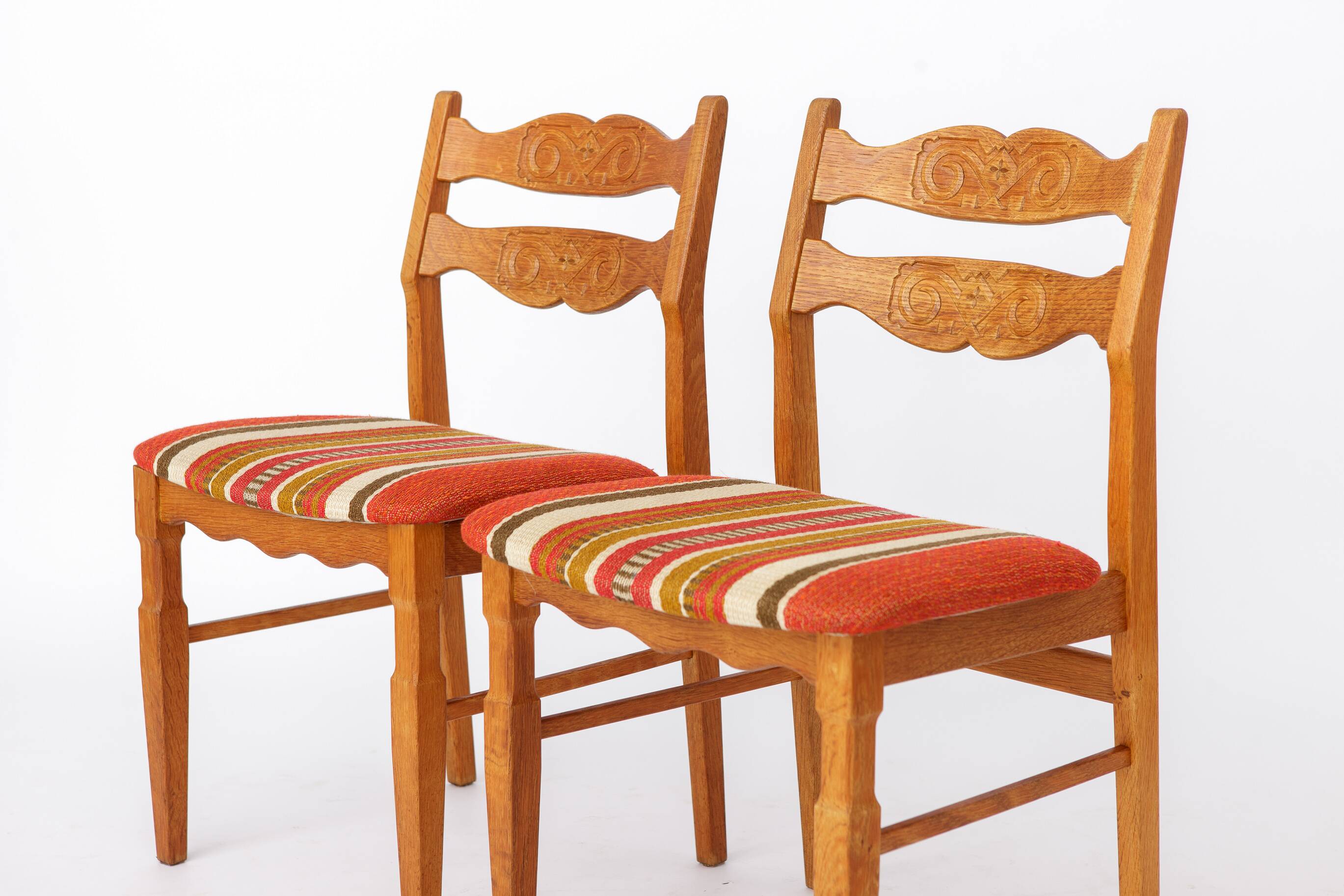 Set of 4 Henning Kjærnulf Oak Dining Chairs | Danish | EG Møbler | 1970s