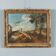Old painting landscape with bridge, oil on canvas, 18th century