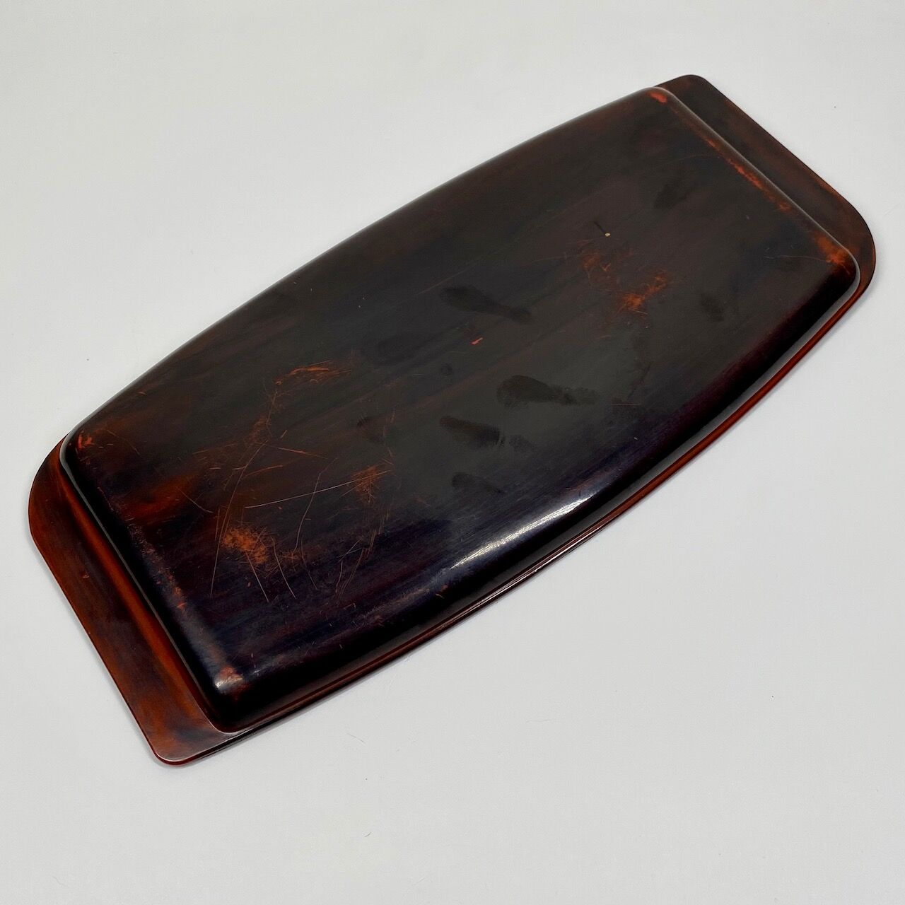 Vintage tea tray with bamboo design