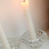 Saucer model glass candlesticks