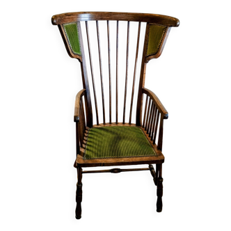 Spindle back arm chair with wings Arts and crafts style 1900s