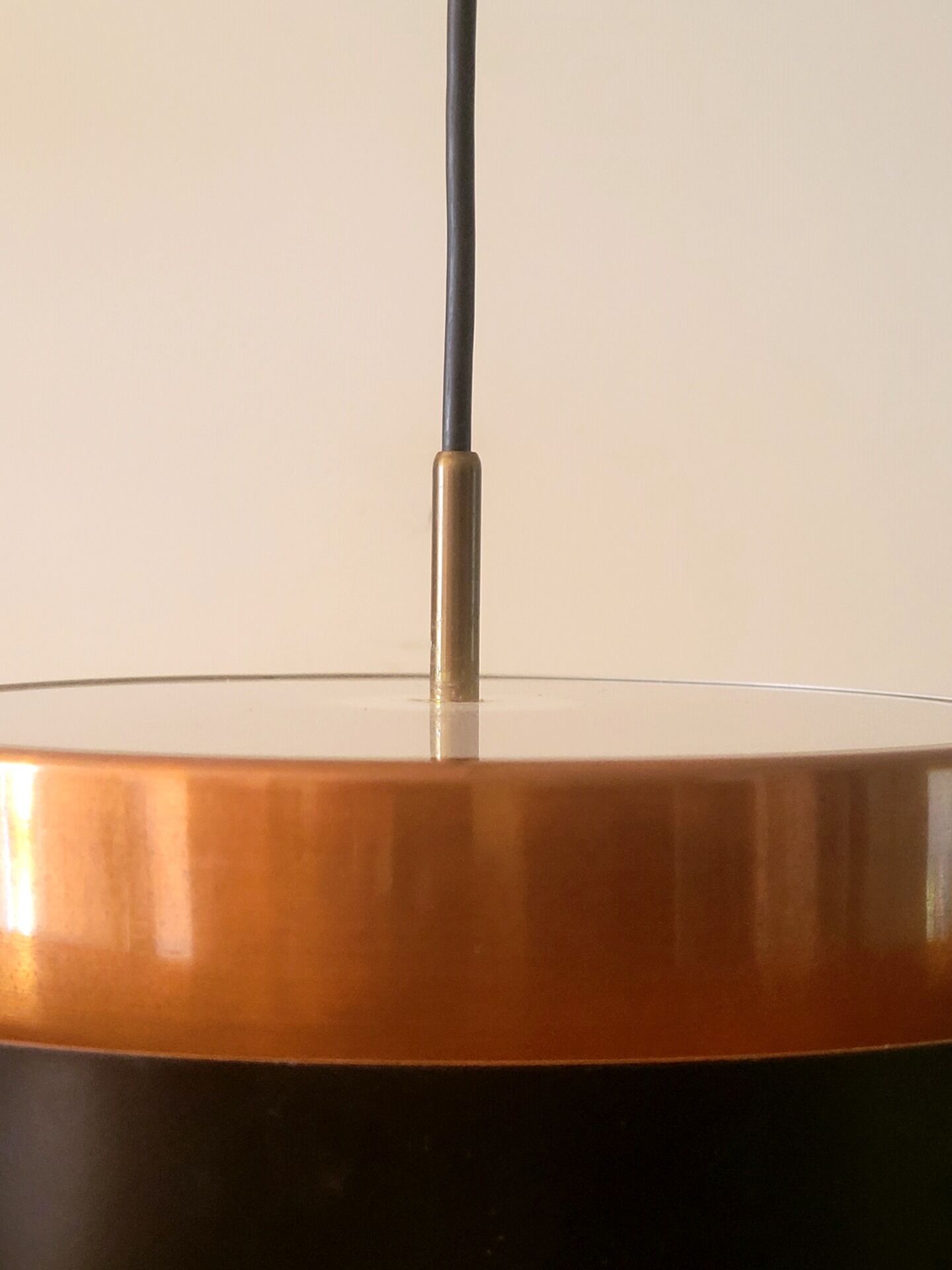 Fog & Mørup Saturn pendant lamp by Jo Hammerborg in copper & black, Danish design