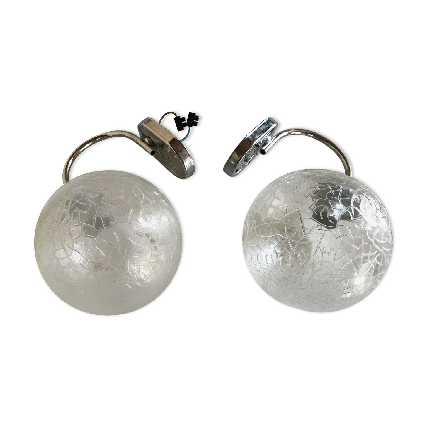 Lot of two globe sconces