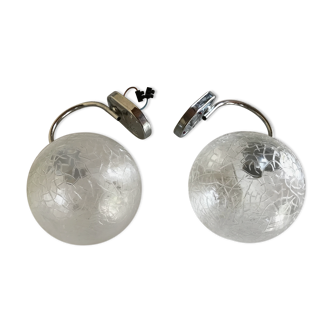 Lot of two globe sconces