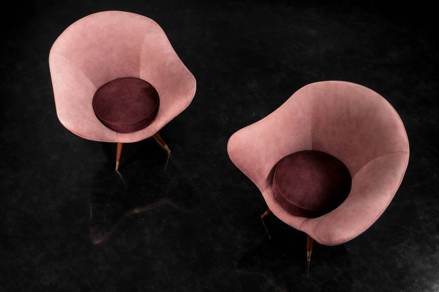 Vintage Mid-Century Space Age Velour Lounge Set from Paged, 1972, Set of 3