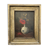 Table 1918 "Poppies and gold buttons" signed P.Laffitte