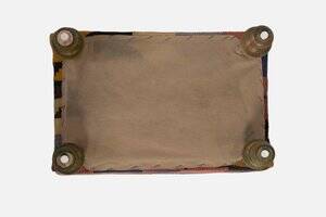 Small kilim ottomans with wooden legs, türkiye, set of 2