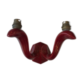 Red ceramic Art Deco wall lamp N2