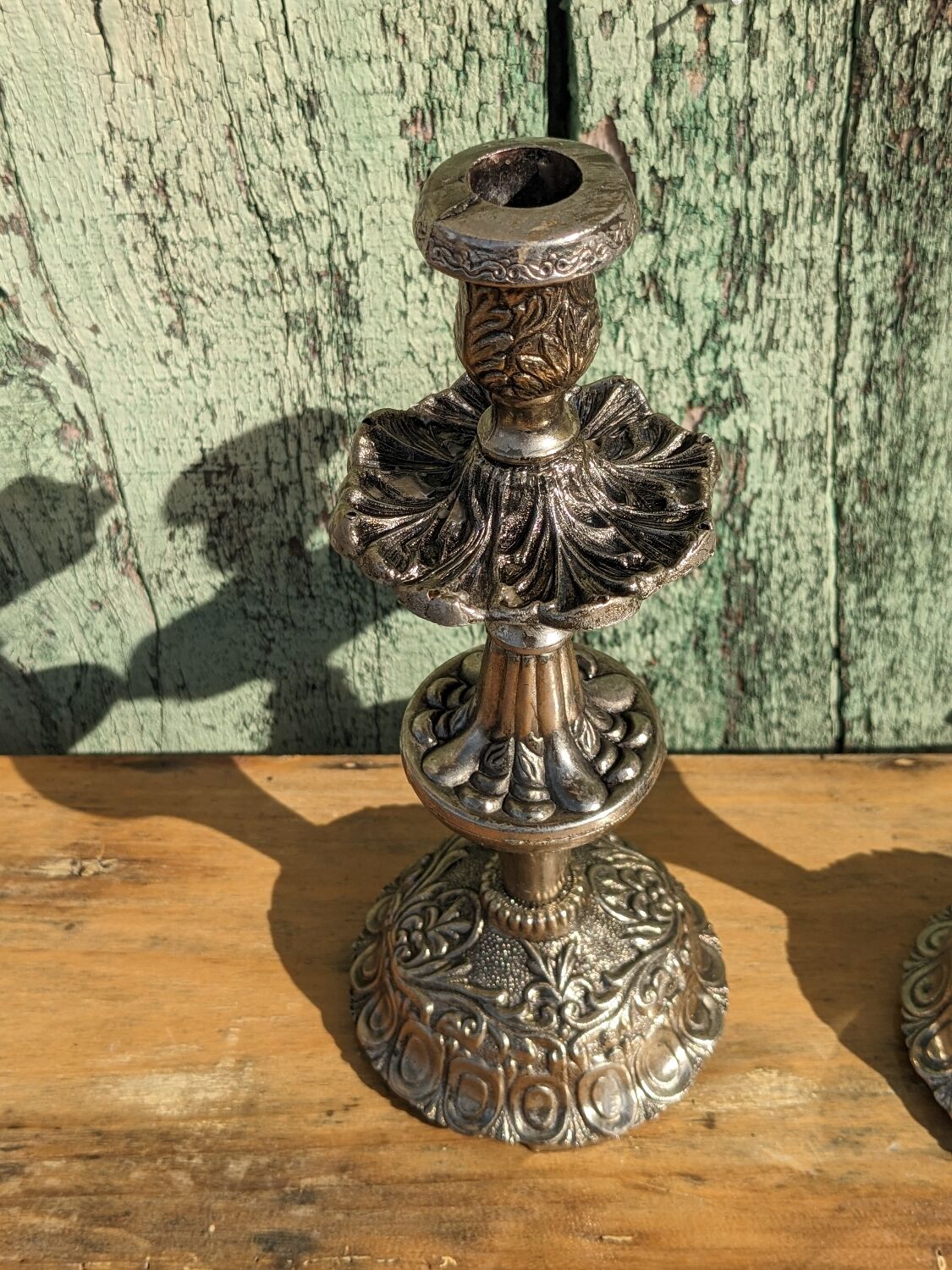 Pair of silver candle holders