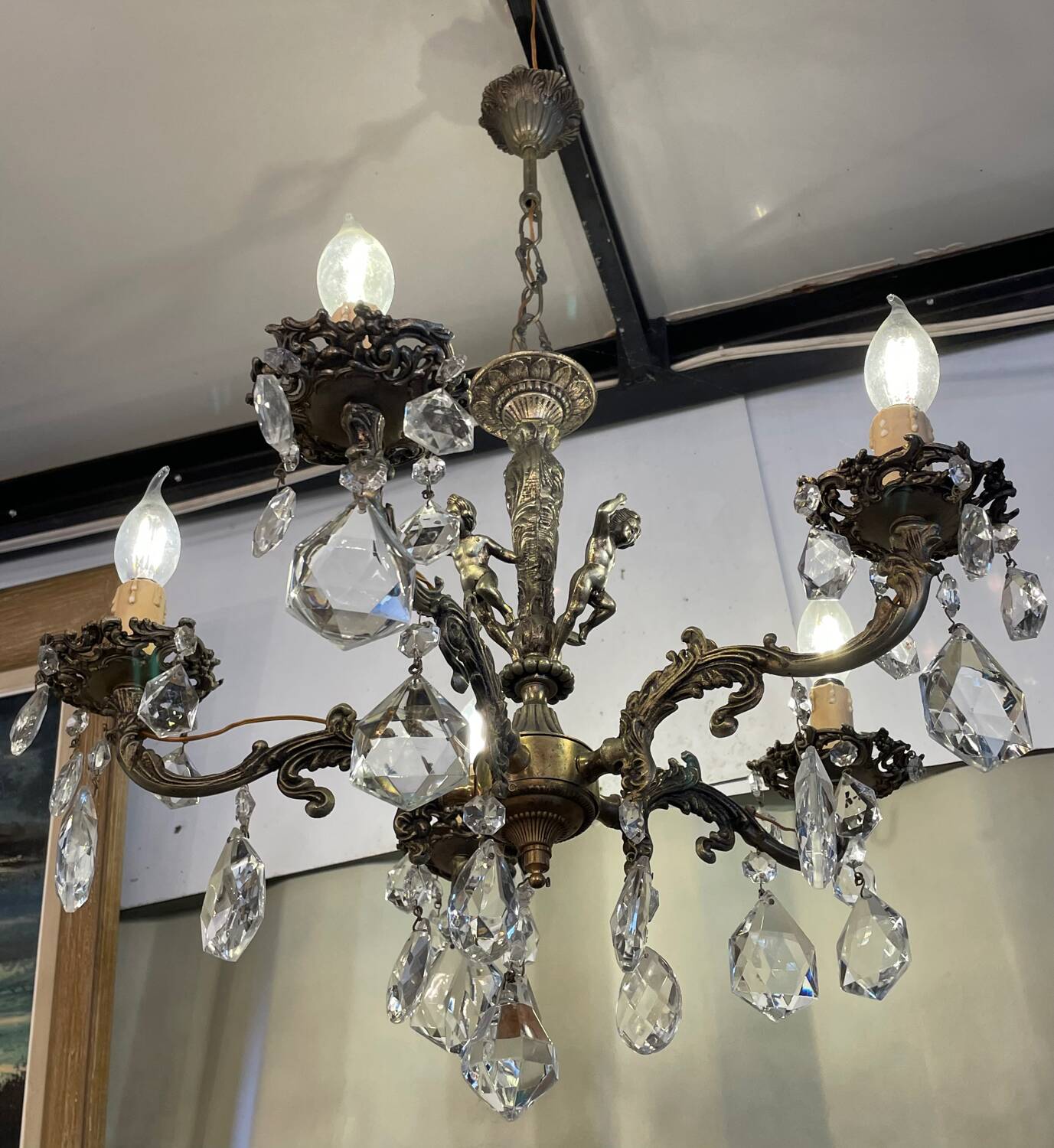 5-light crystal chandelier
