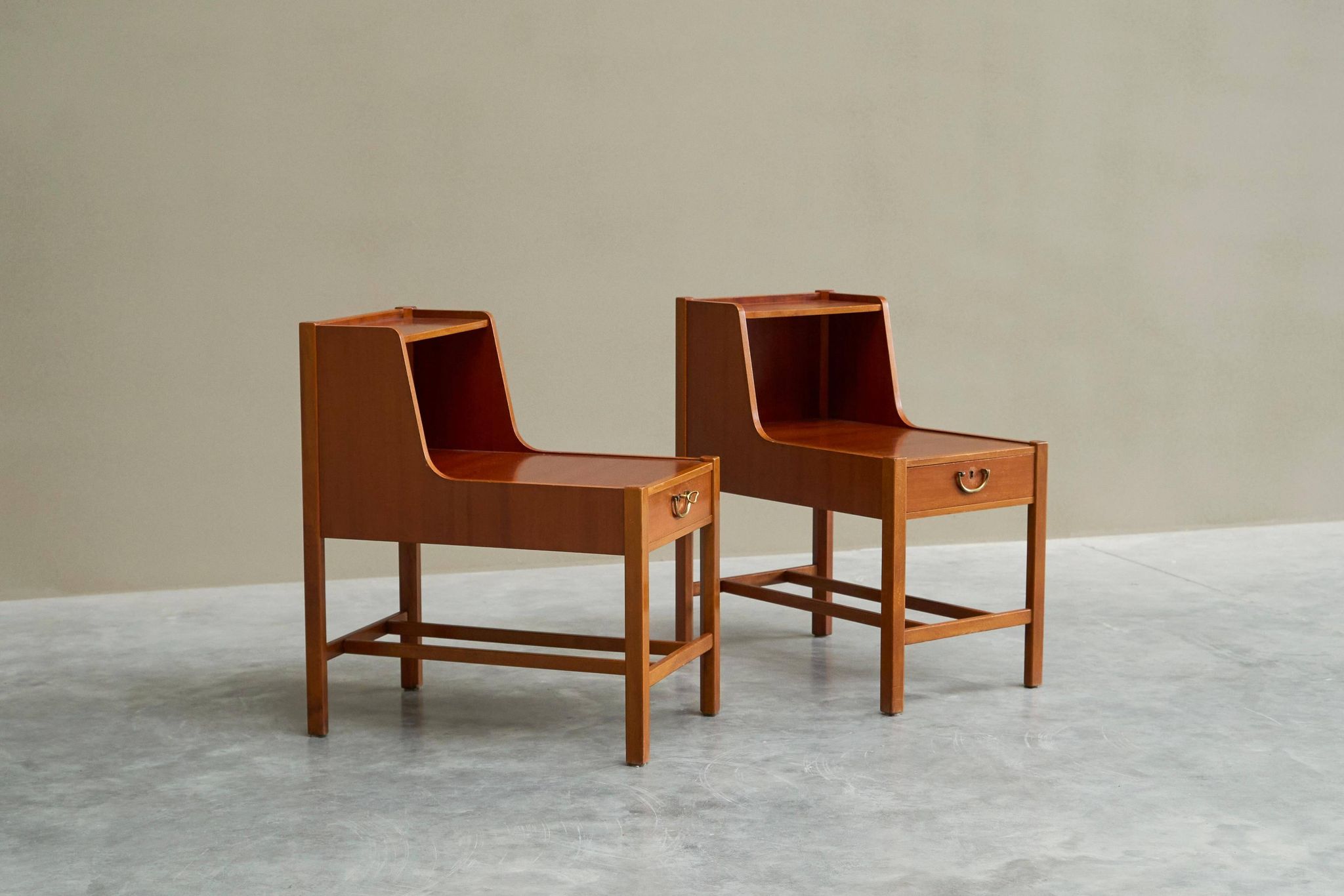 Pair of bedside tables by Nordiska Kompaniet in teak, 1952, by David Rosén.