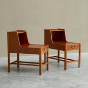 Pair of bedside tables by Nordiska Kompaniet in teak, 1952, by David Rosén.