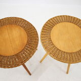 1970s Pair of Wooden Side Tables by ULUV, Czechoslovakia