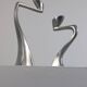 Pair of postmodern aluminium candlesticks by Matthew Hilton