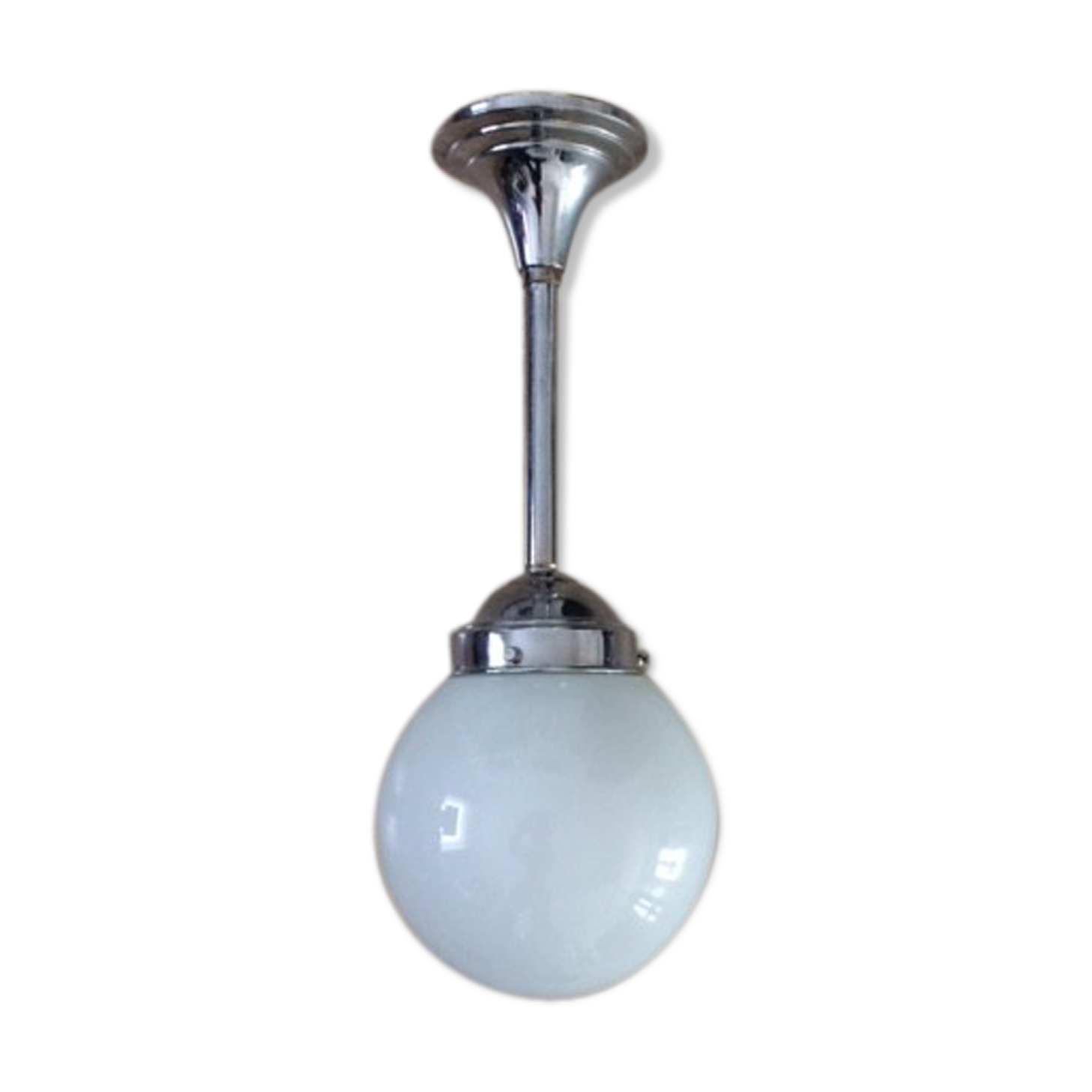 Glass chrome metal glass opalin Art Deco