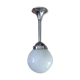 Plafonnier métal chromé verre opalin Art déco