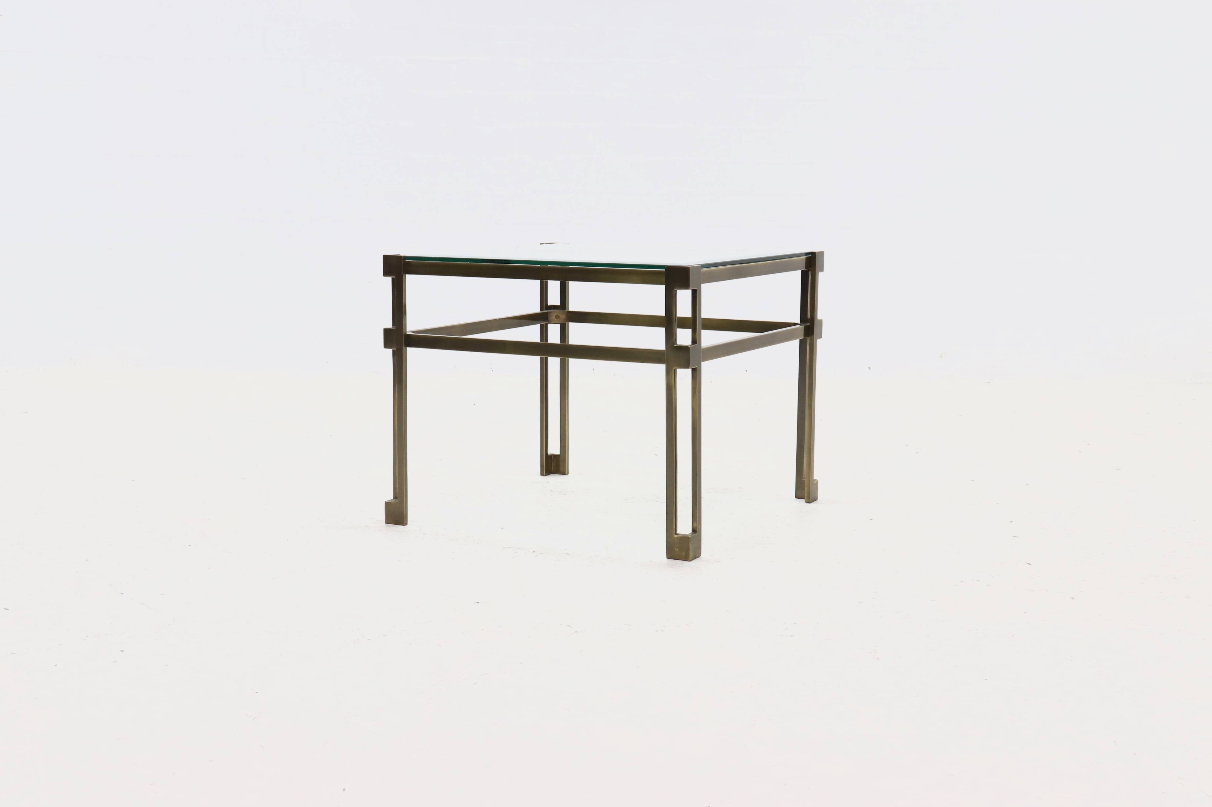 Solid Cast Bronze Side Table 1970s