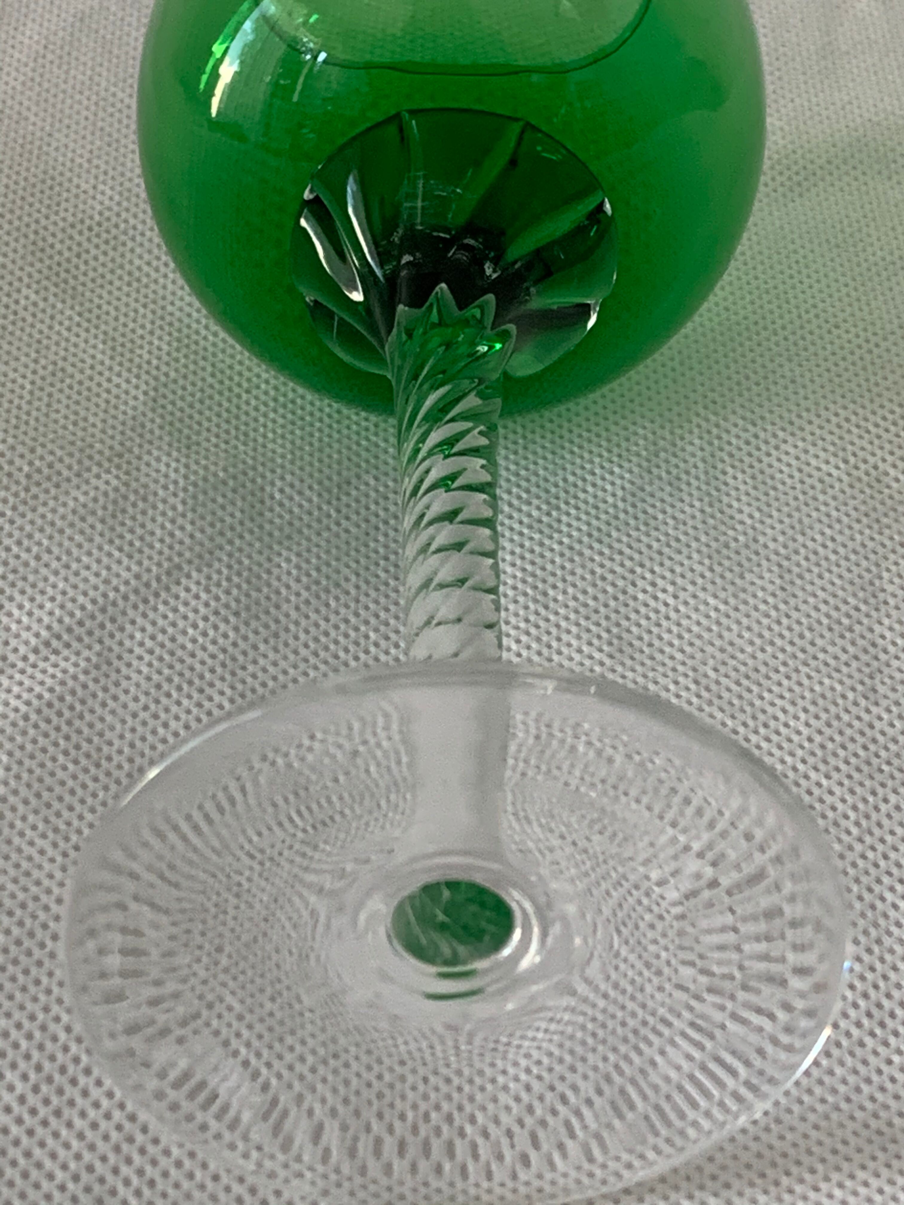 Set of 6 murano 1970 colored digestive glasses