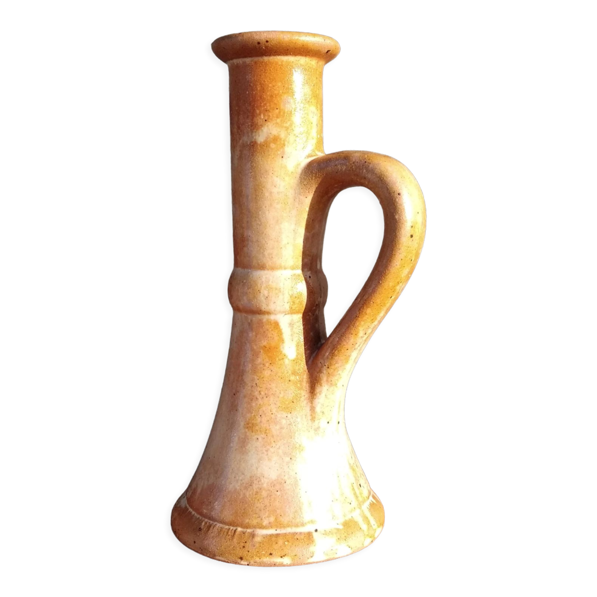 Glazed stoneware candle holder