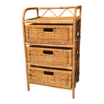 Rattan chest of drawers