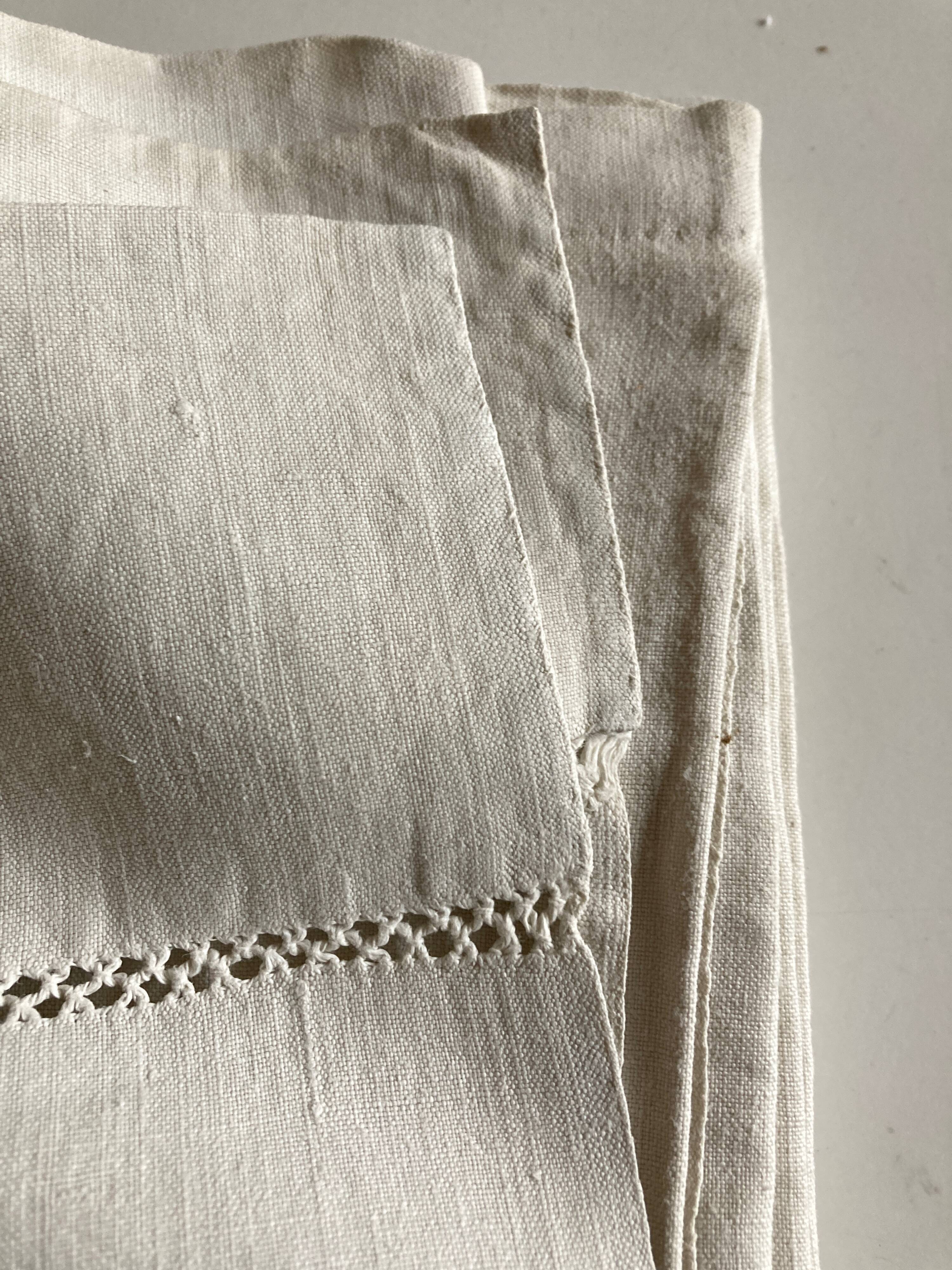 Country sheet linen canvas 19th without monogram L240cm