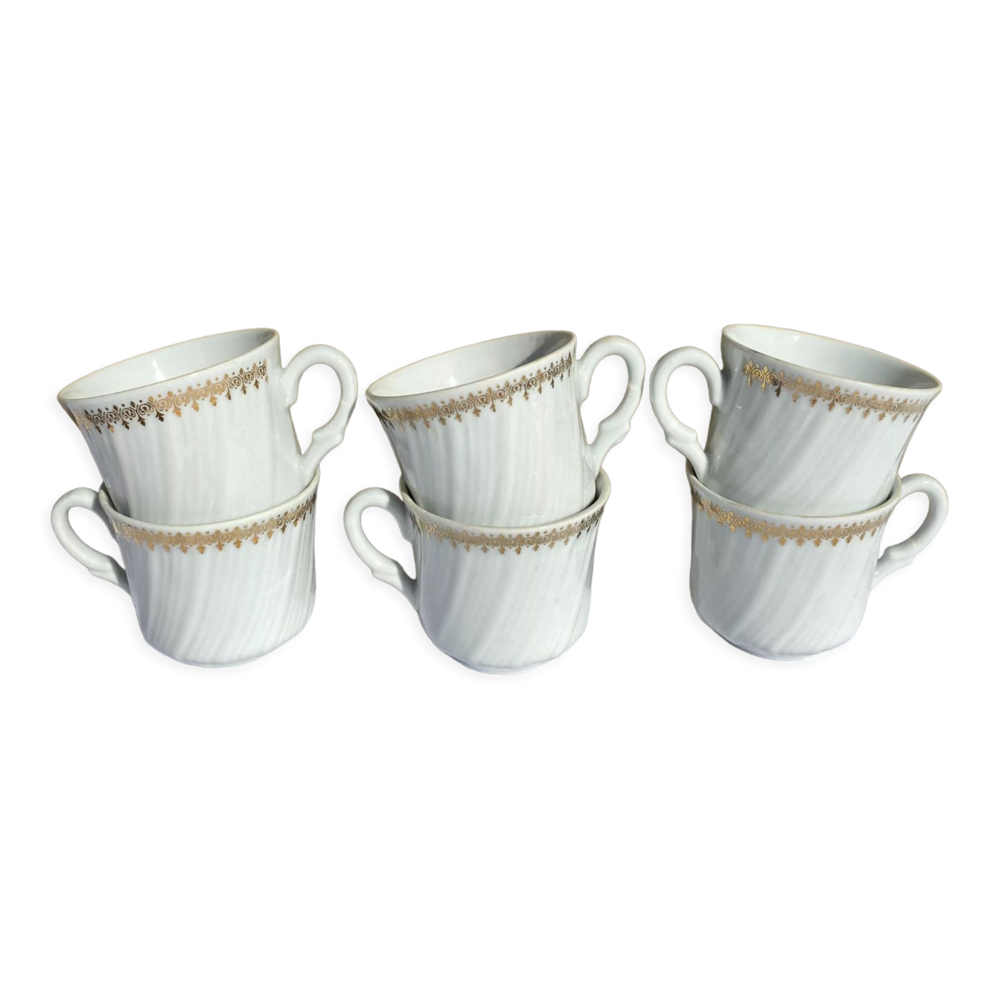 Set of 6 Apilco porcelain cups