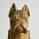 Sculpture of a boxer bookends in carved solid wood, mid-20th century.