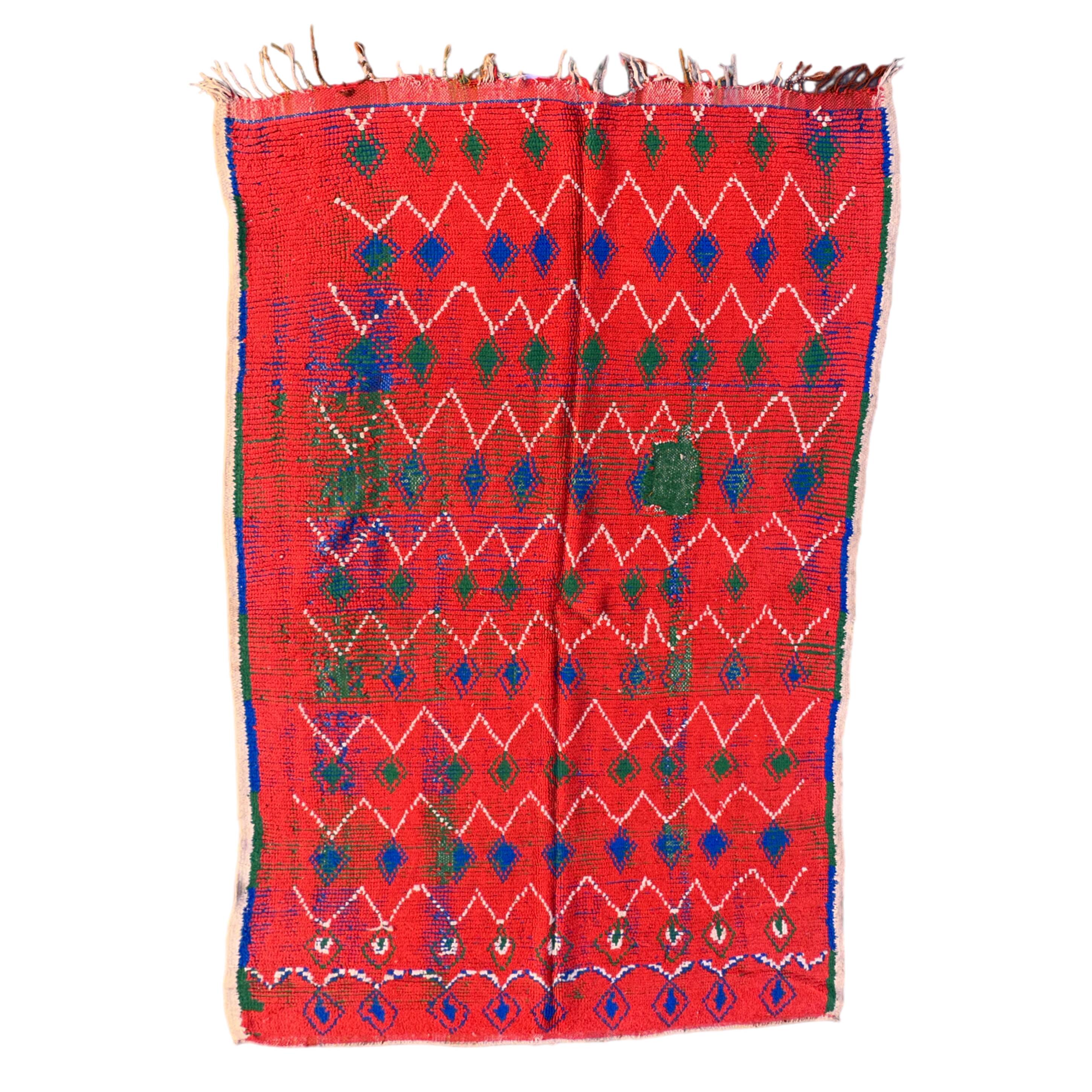 Red Boujad Moroccan rug - 145 x 226 cm