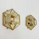 Set of 2 hexagonal wall lamps by Sothis, Italy 1980s