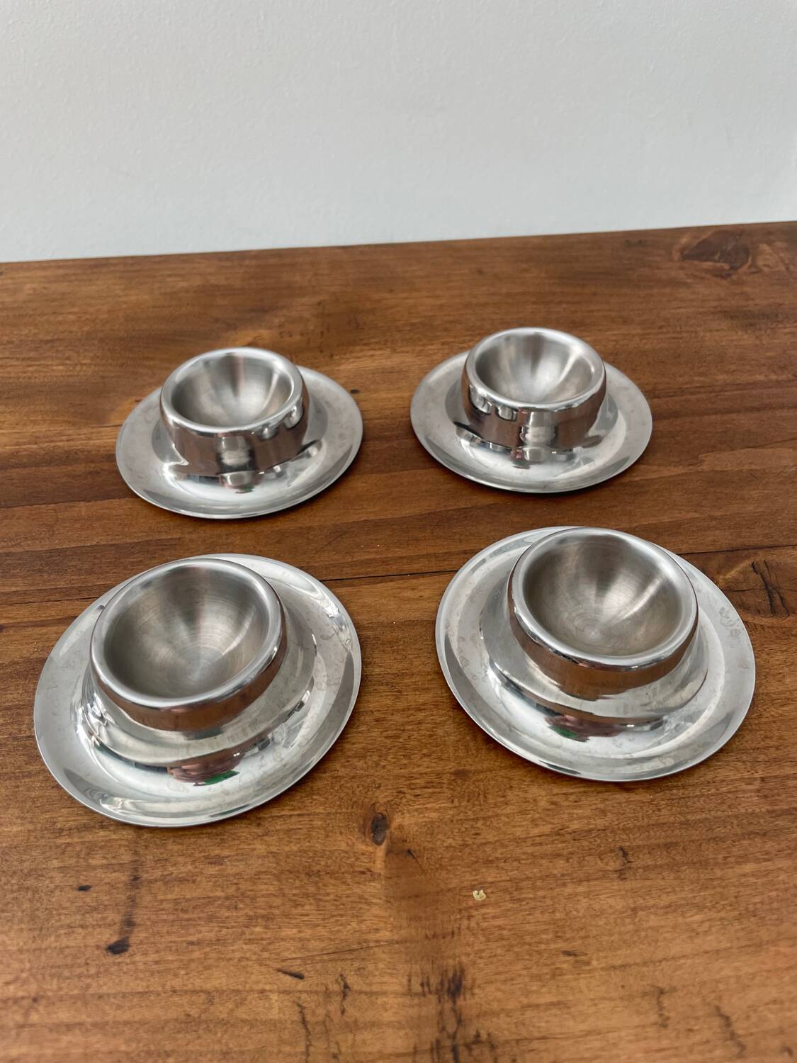 Lot 4 coquetiers inox