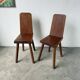 Paire de chaises brutaliste en chêne 1950