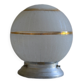 Lampe à poser boule verre givré art déco