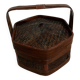 Ancient wooden and woven wicker basket,