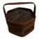 Ancient wooden and woven wicker basket,