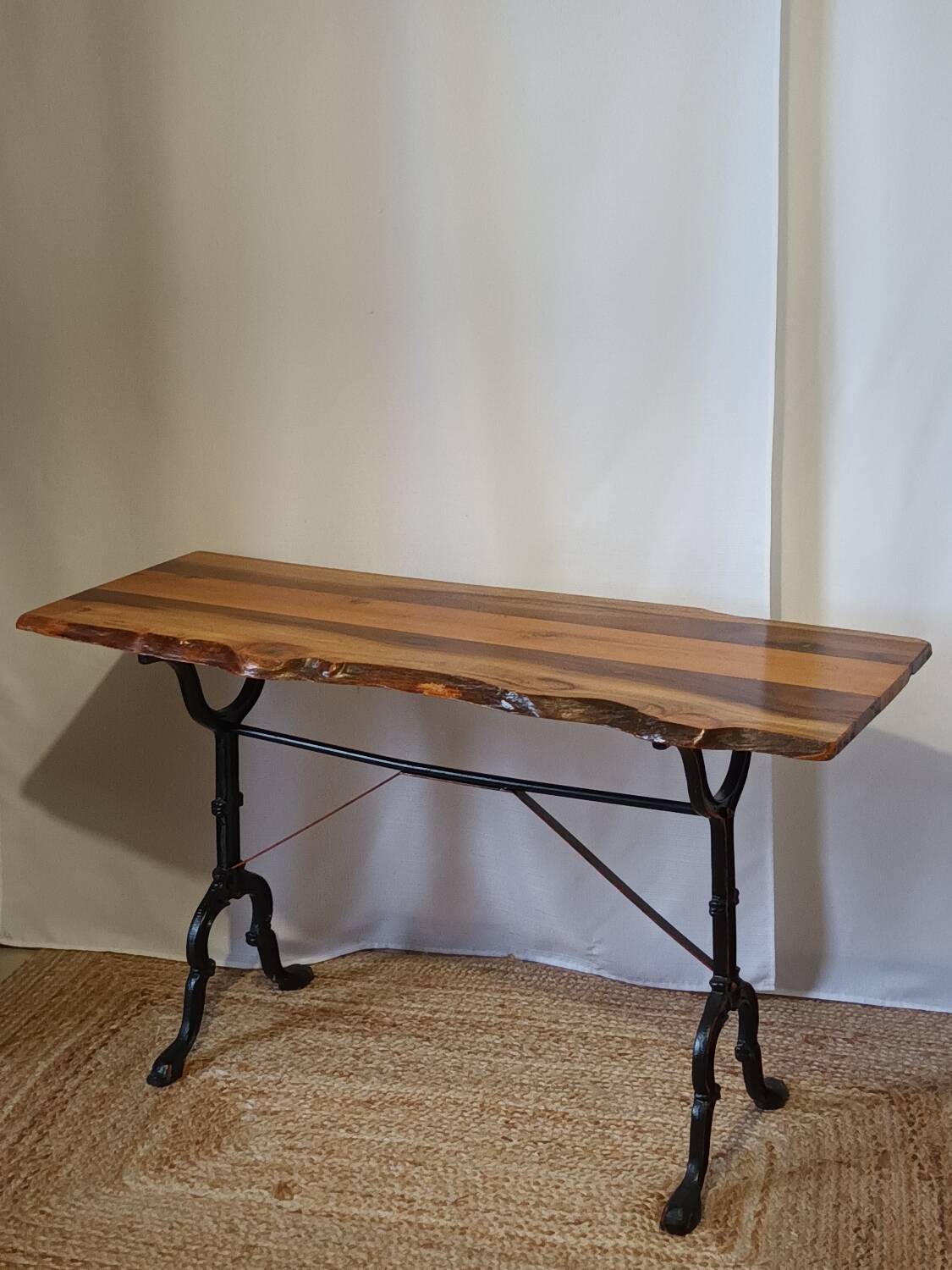 Brutalist walnut bistro table