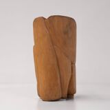 Unique sculptural throne chair in wood, France 1970s