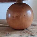 Ball lamp in walnut wood and wicker