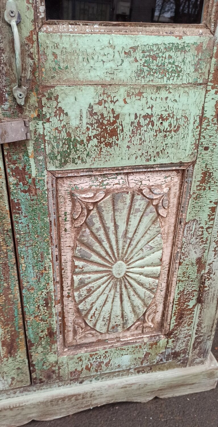 Green patinated glass cabinet