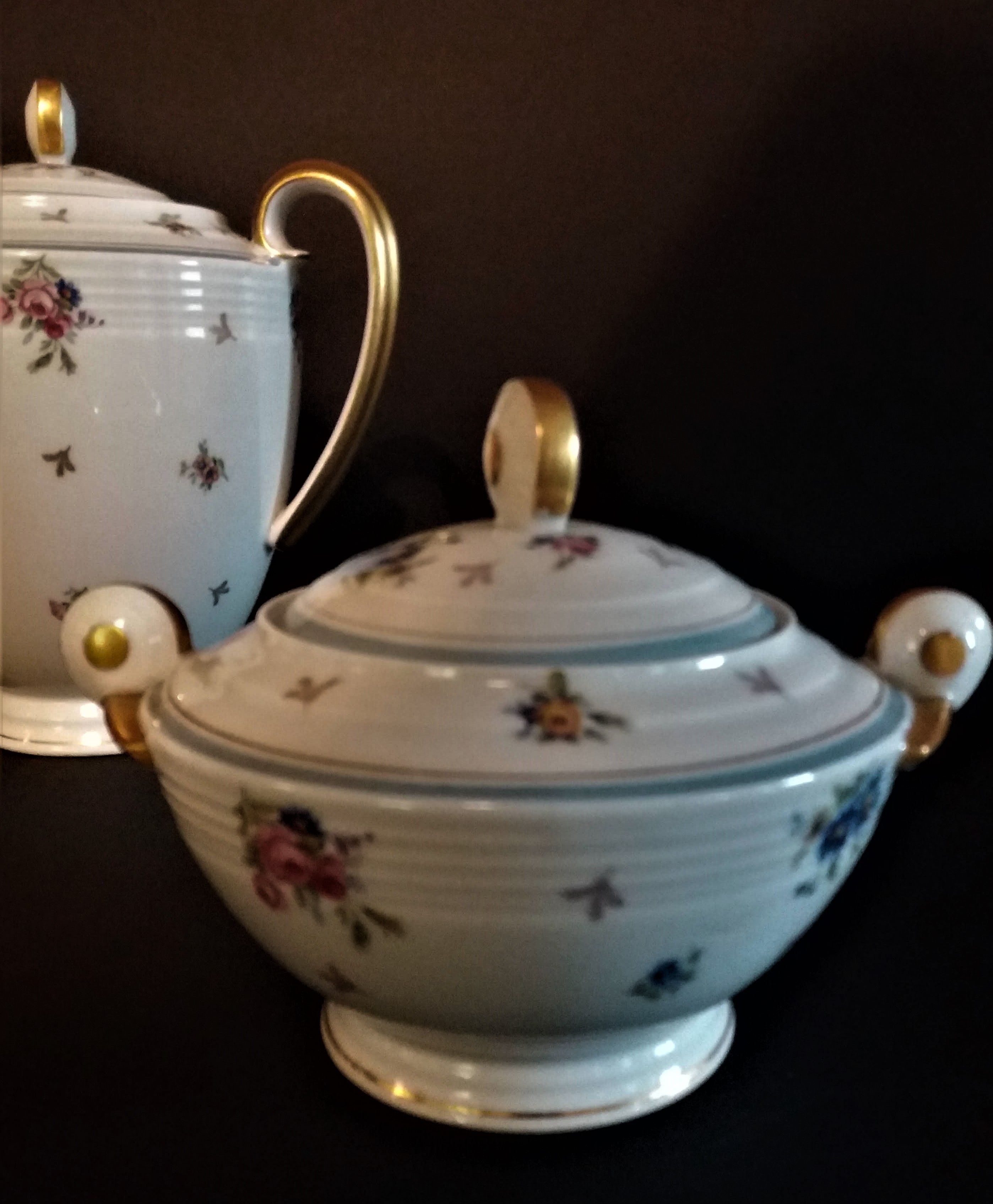 Porcelain coffee service of Limoges France era Art Deco