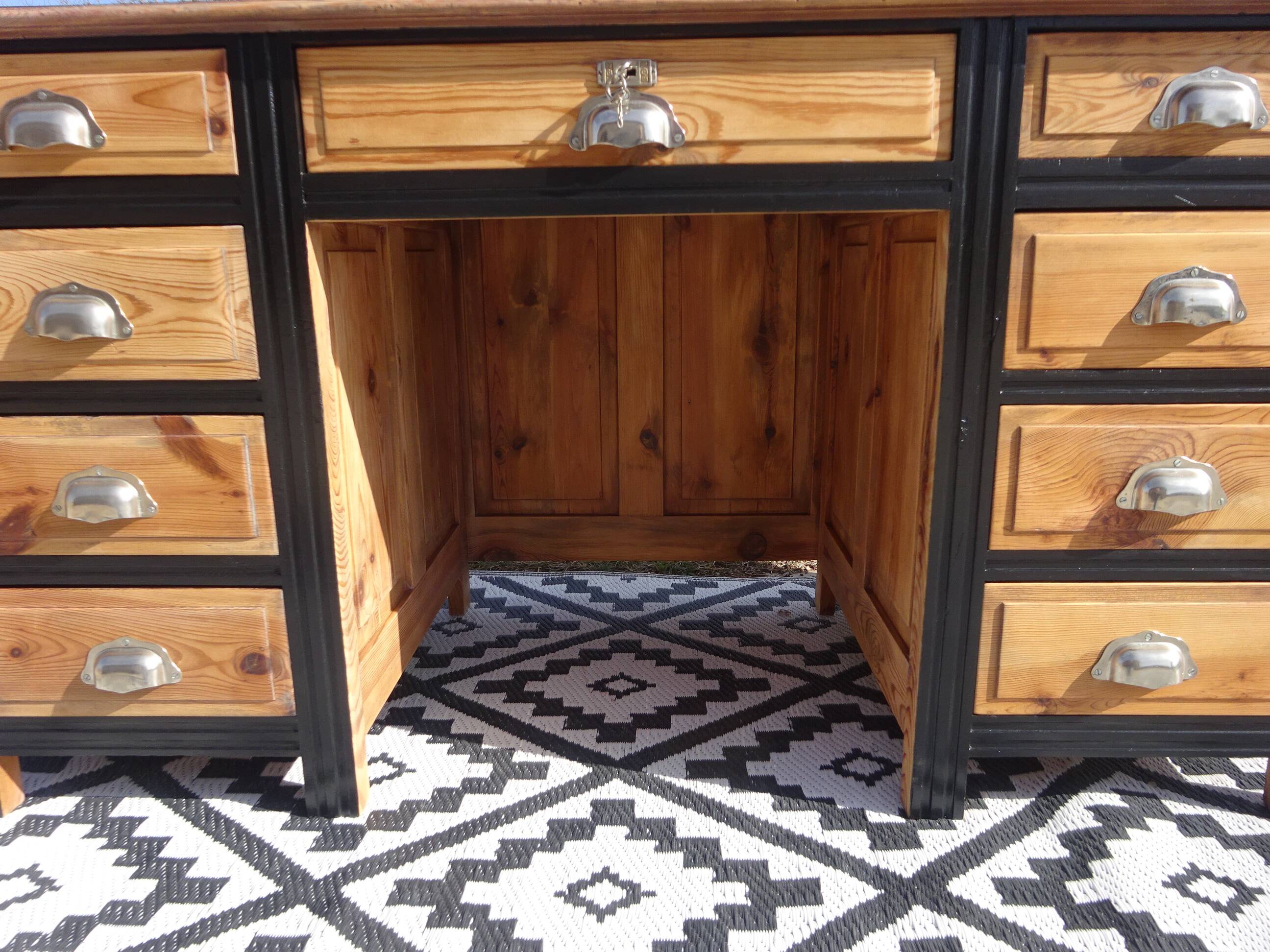 Vintage pine desk, restored
