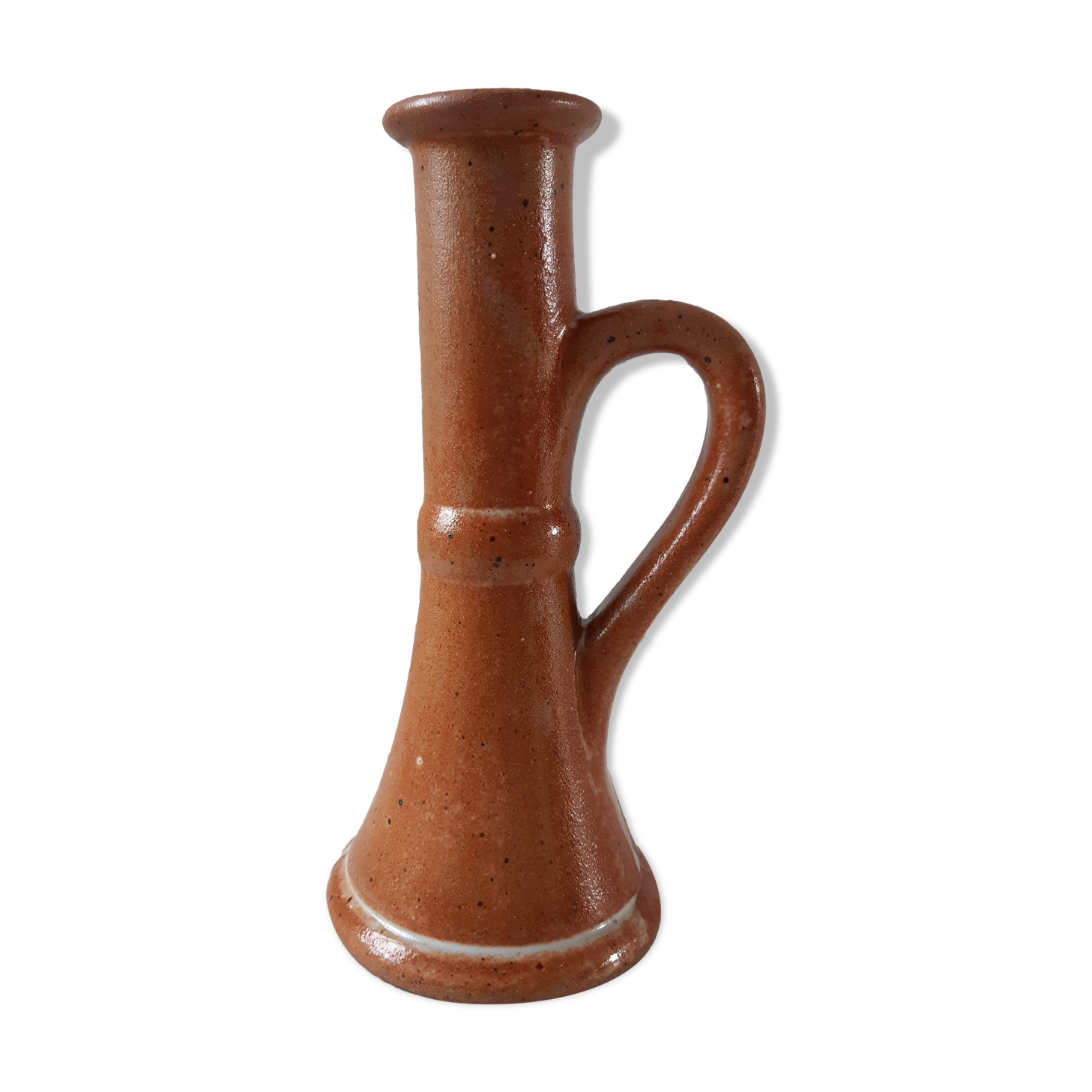 70s stoneware candle holder