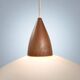 Uno & Östen Kristiansson white opaline teak pedant for Luxus, Sweden, 1950s
