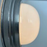 Vintage Art Deco wall lamp, chrome and opaline, France 1930