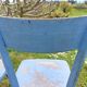 pair of chippy blue paint bistro chairs