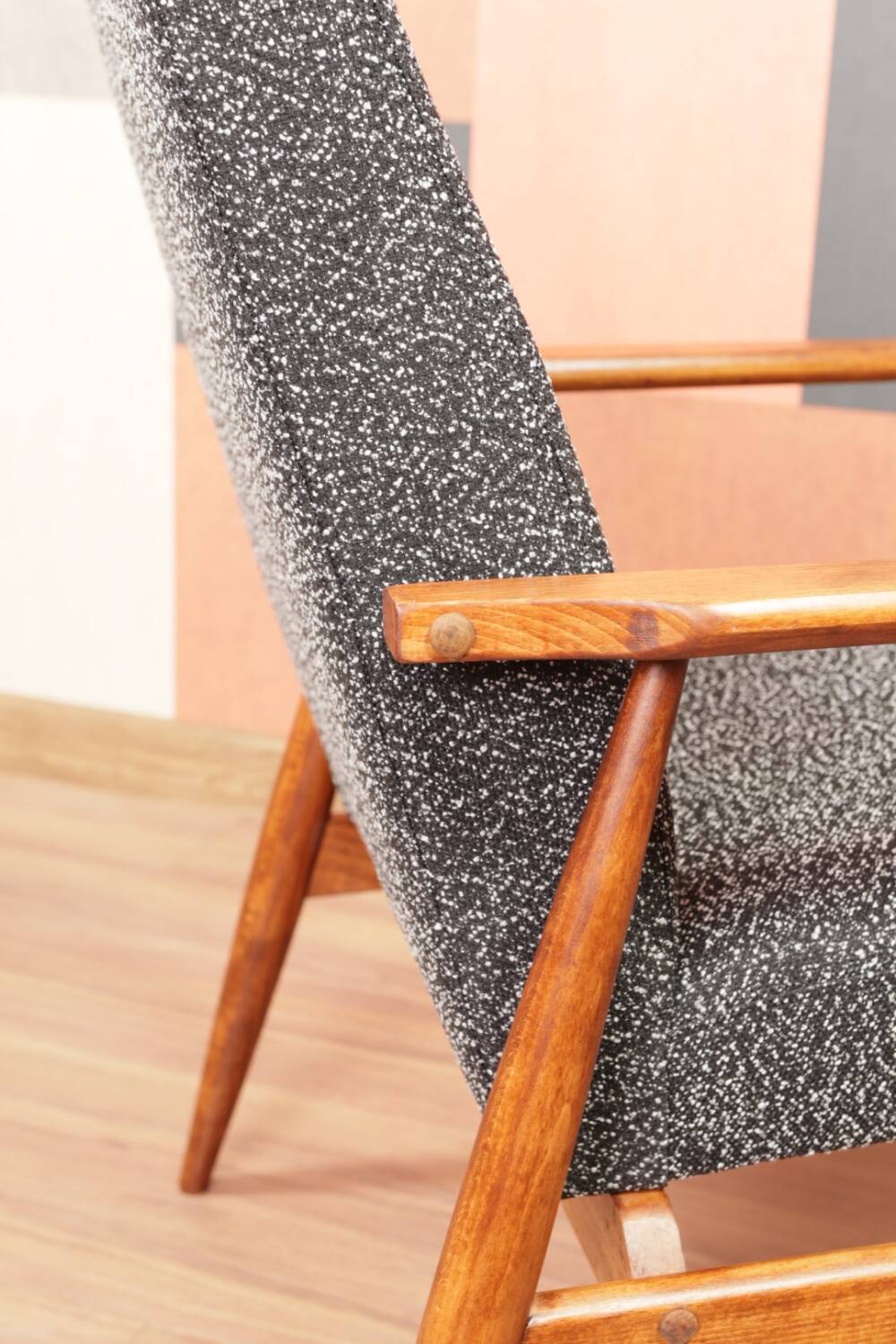 Black and white Scandinavian design armchair Granola by H. Lis