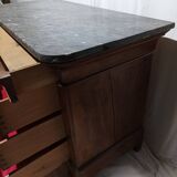 Ancienne commode Louis Philippe 4 tiroirs avec marbre